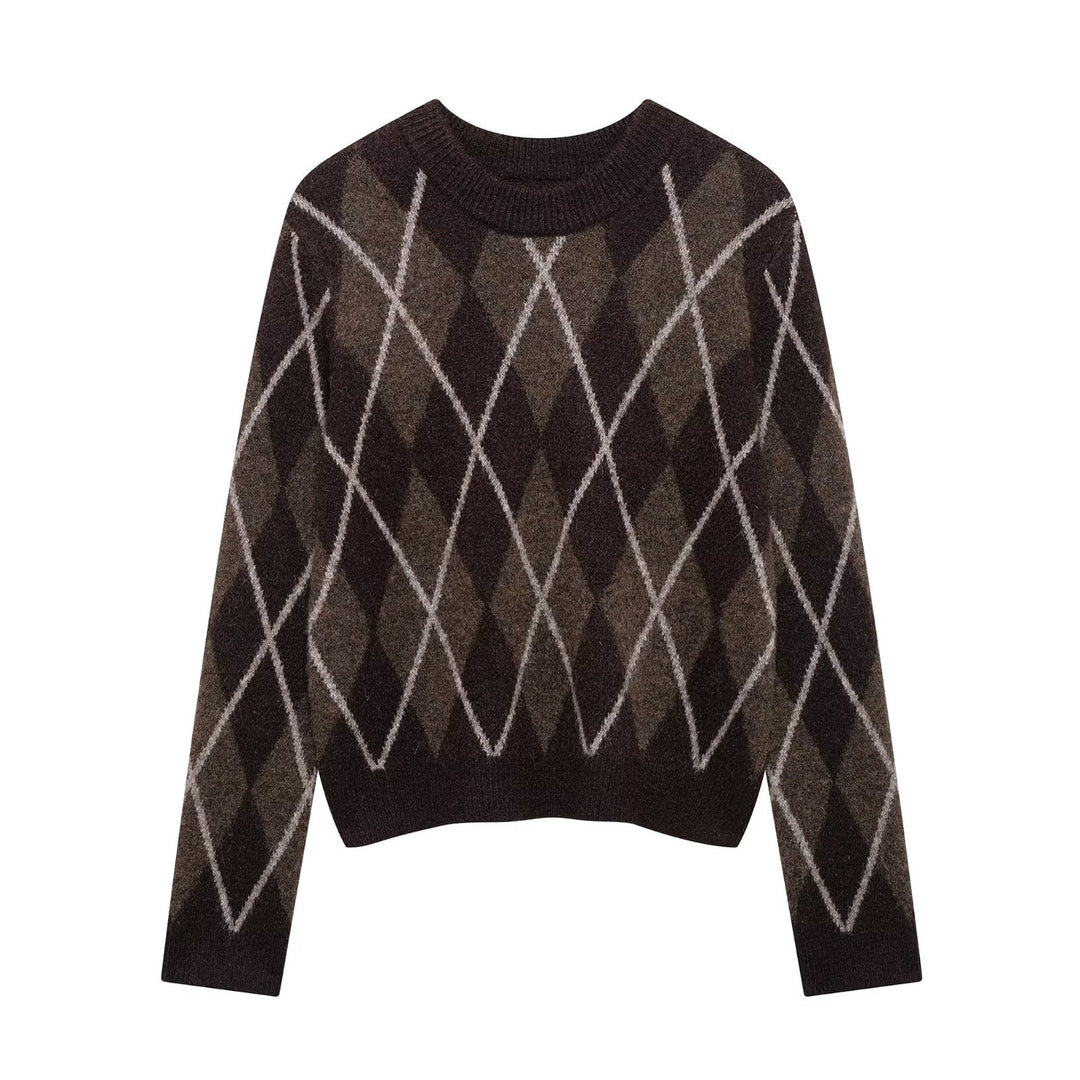 Femme Argyle Strikpullover Stilla