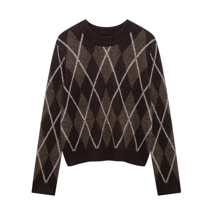 Femme Argyle Strikpullover Stilla