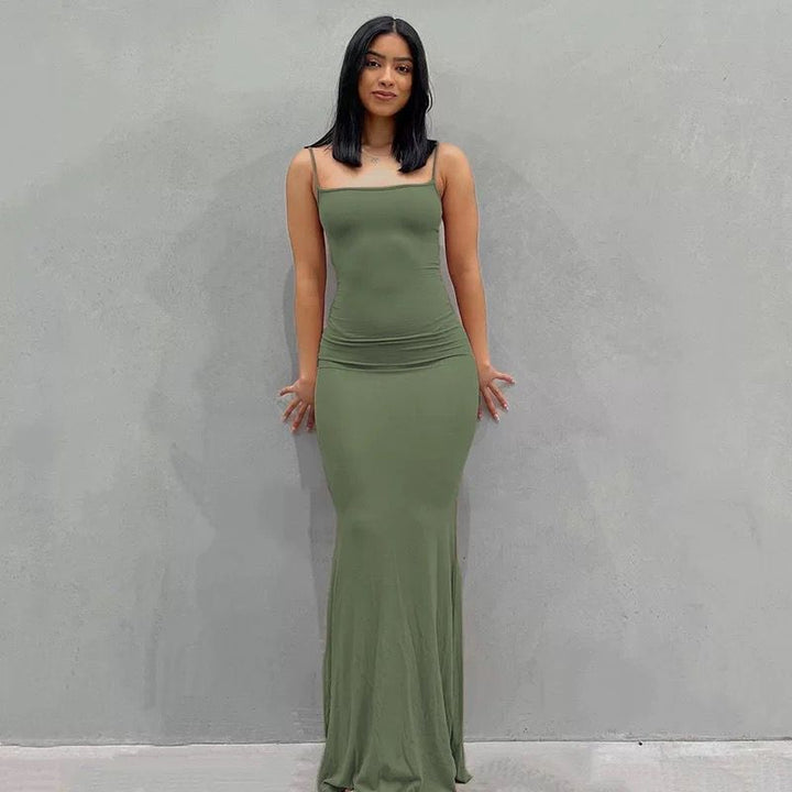 Dame Elegant Slip Maxi Kjole Stilla