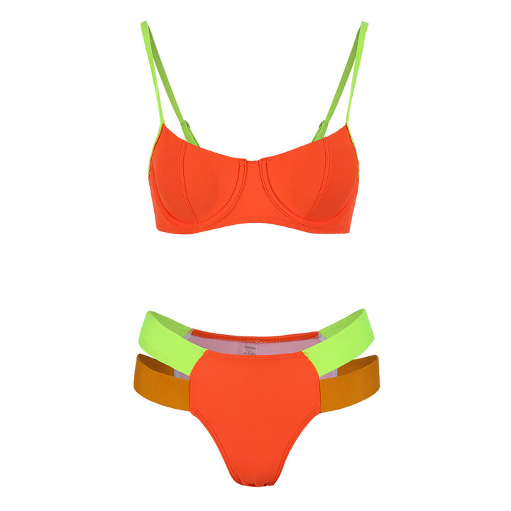 Dame Bikini-sæt med støttende top og højt skåret bund Stilla