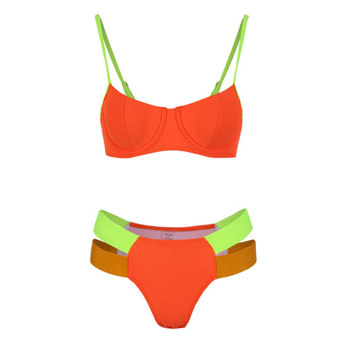 Dame Bikini-sæt med støttende top og højt skåret bund Stilla