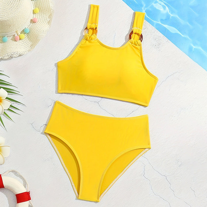 Dame Bikini-sæt med fashionable ringdetaljer og højtaljeret buks Stilla
