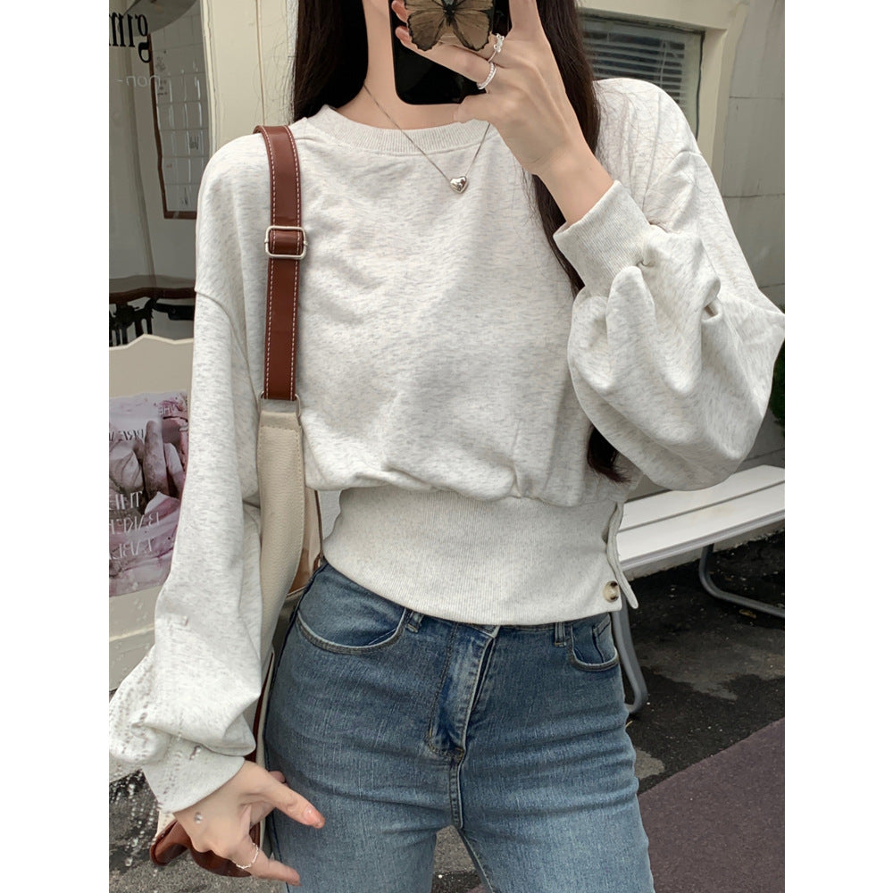 Dame Casual Puffærme Pullover Sweater Stilla