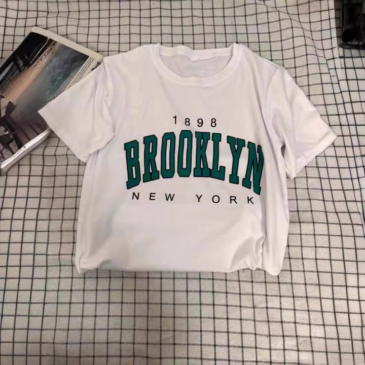 Dame Oversized T-Shirt med iøjnefaldende Brooklyn-print og moderne snit Stilla