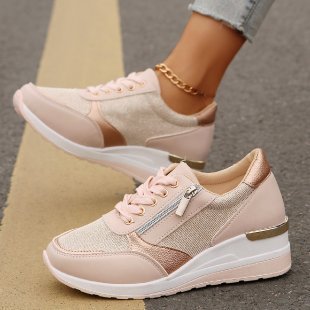 Dame Mode Sneakers med glitterdetaljer og lynlås Stilla
