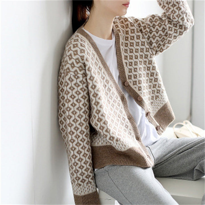 Femme Mønstret Strikcardigan Stilla
