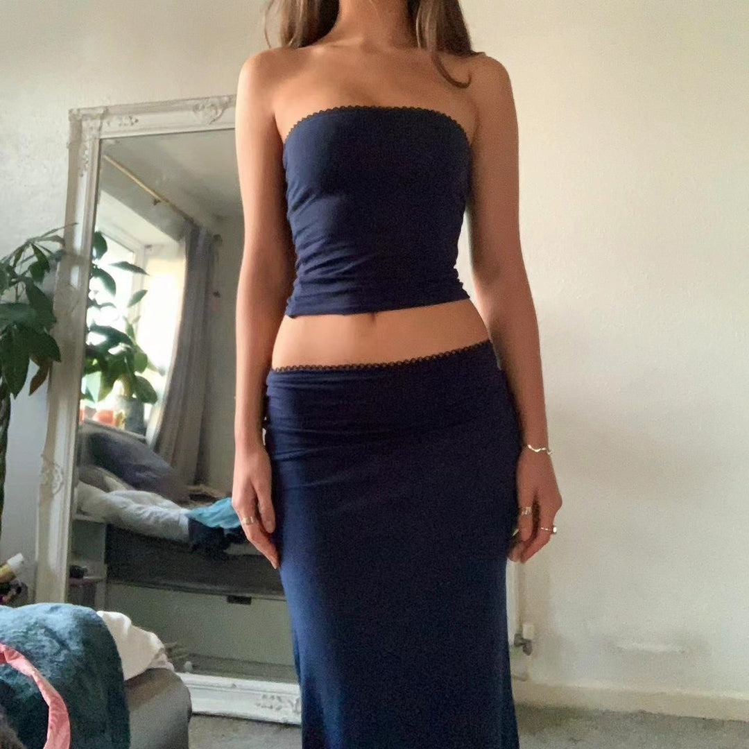 Damer Sleek Bandeau-top med figursyet nederdel Stilla