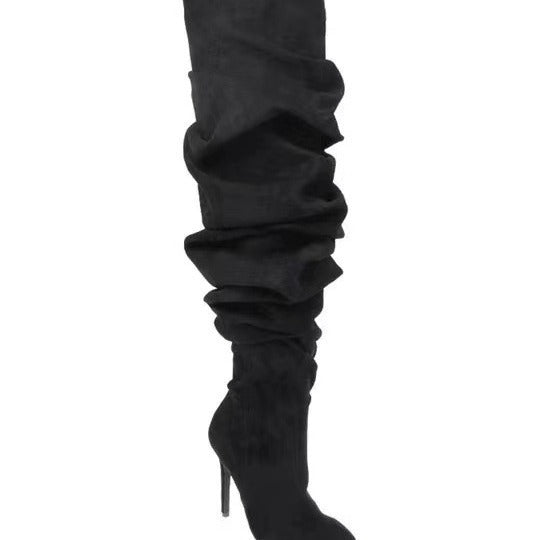 Femme Slouchy Over-knæ Stiletto Støvler Stilla