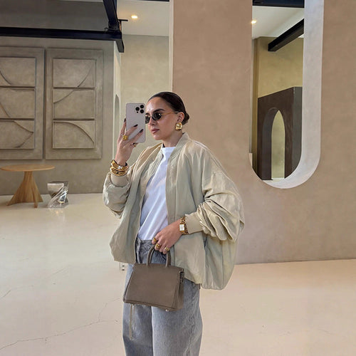 Damer stilfuld oversized bomberjakke Stilla