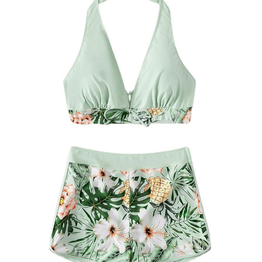 Dame bikini sæt med floralt design og justerbar top Stilla