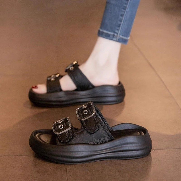 Dame Trendy Plateau-Sandaler med modische Dobbelt-Spænder Stilla