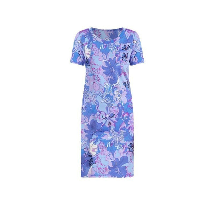 Dame kortærmet kjole med floral print Stilla