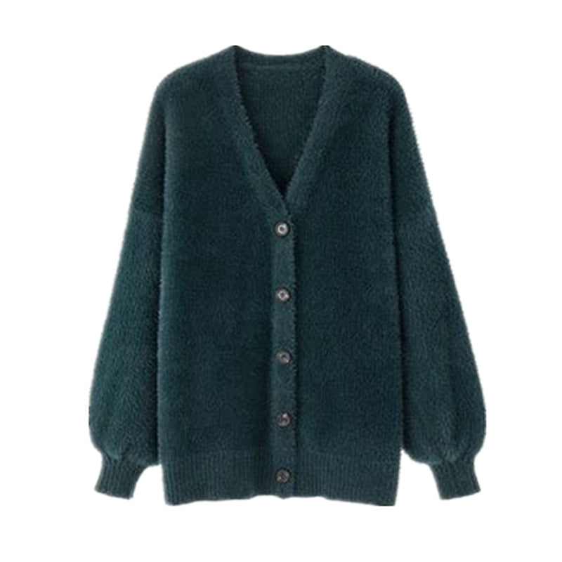 Femme Luksuriøs Fuzzy Strik cardigan Stilla