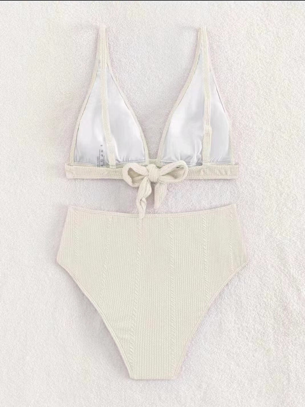 Dame Højskåret Bikini med multifunktionel top og ribstruktur Stilla