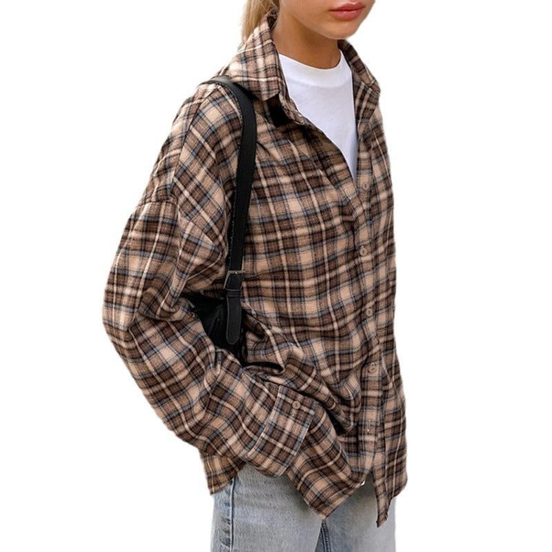 Damer casual ternet skjortejakke i oversized pasform Stilla
