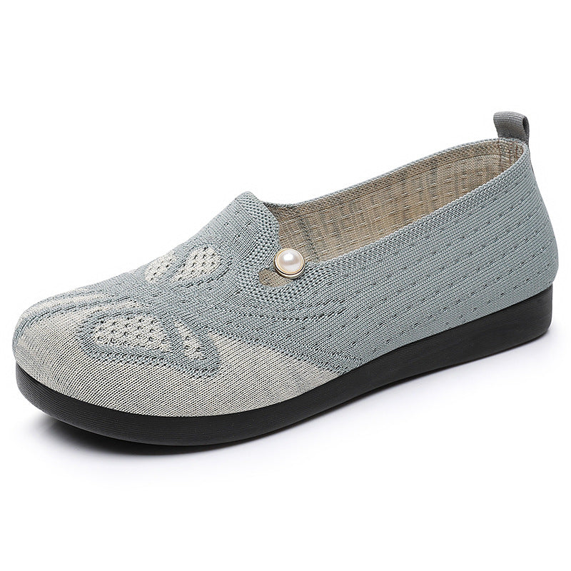 Femme Dekorative Strik Slip-On Flats Stilla