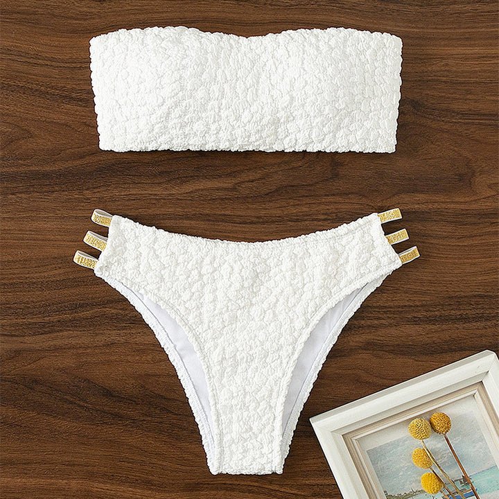 Dame Bandeau Bikini Sæt med dekorative Sidestræk Stilla