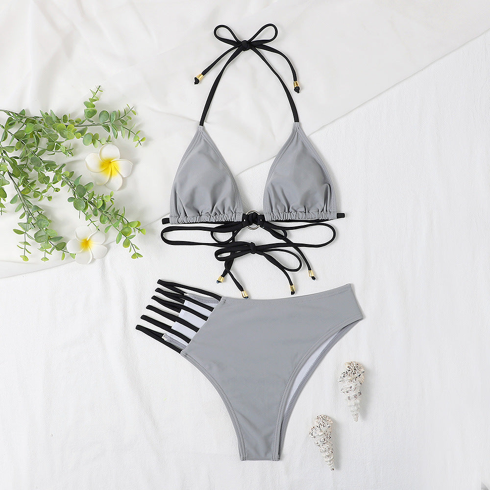 Dame trekant-bikini med stilfulde bindebånd og hudvenlig pasform Stilla