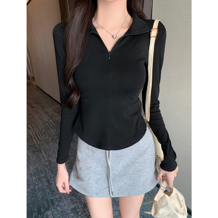 Dame Zip-Up Langærmet Top Stilla