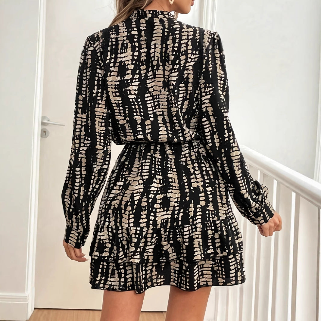 Dame elegant minikjole med struktureret print Stilla