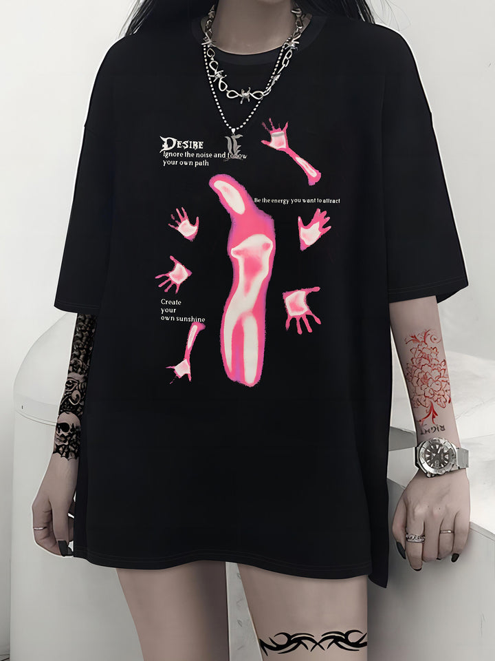 Dame T-shirt med kreativt kattemotiv og legesyg sløjfe Skovae