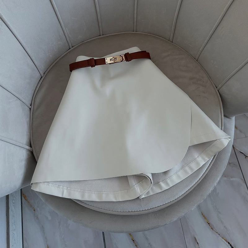 Dame Elegant Wrap nederdel med stilfuld bælte Stilla