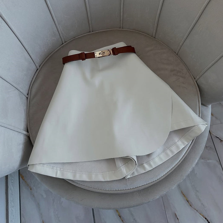 Dame Elegant Wrap nederdel med stilfuld bælte Stilla