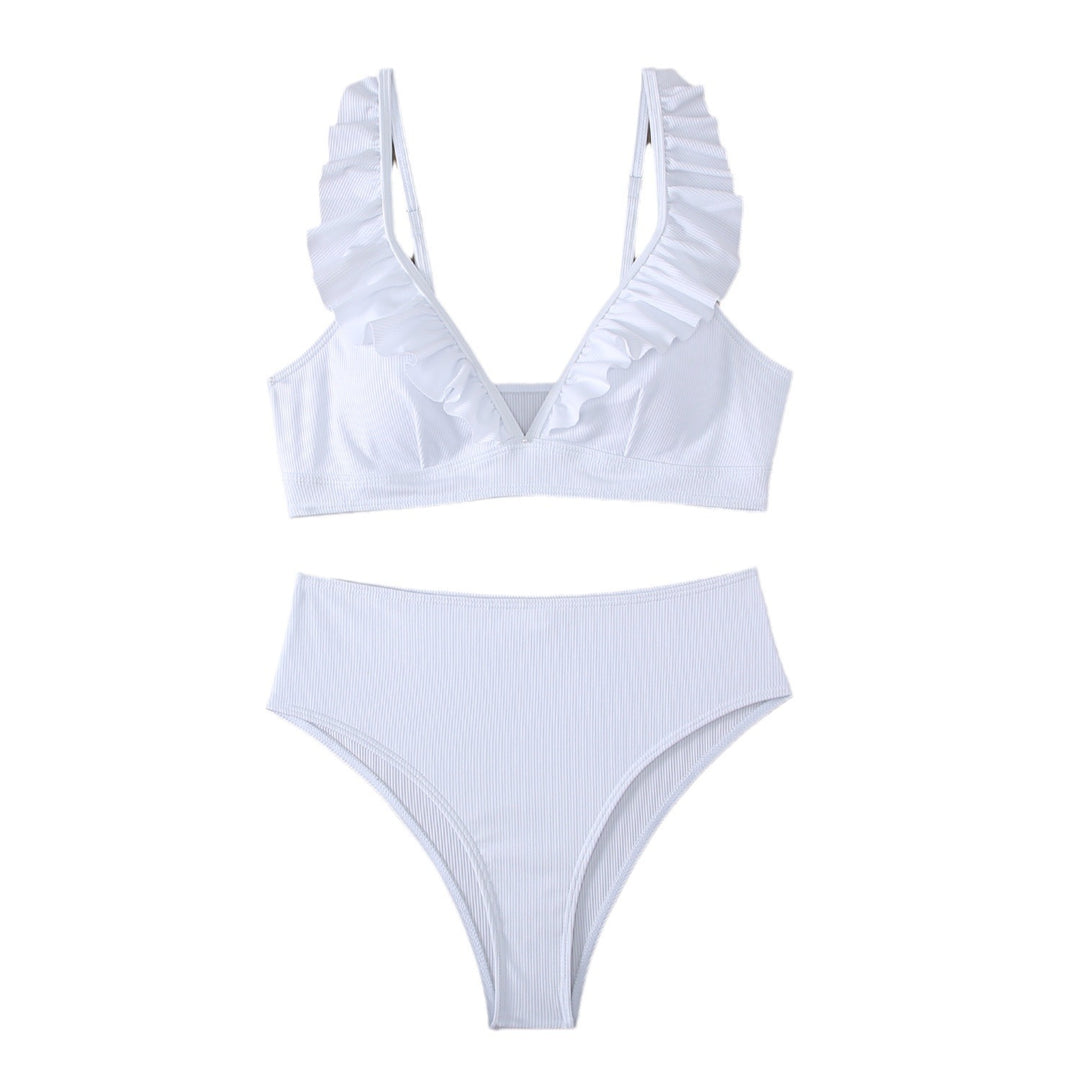 Kvinder Rynket Bralette Højtaljet Bikini Sæt Stilla