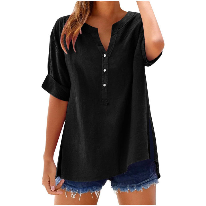 Dame Tunika-Shirt i let hørstof Stilla