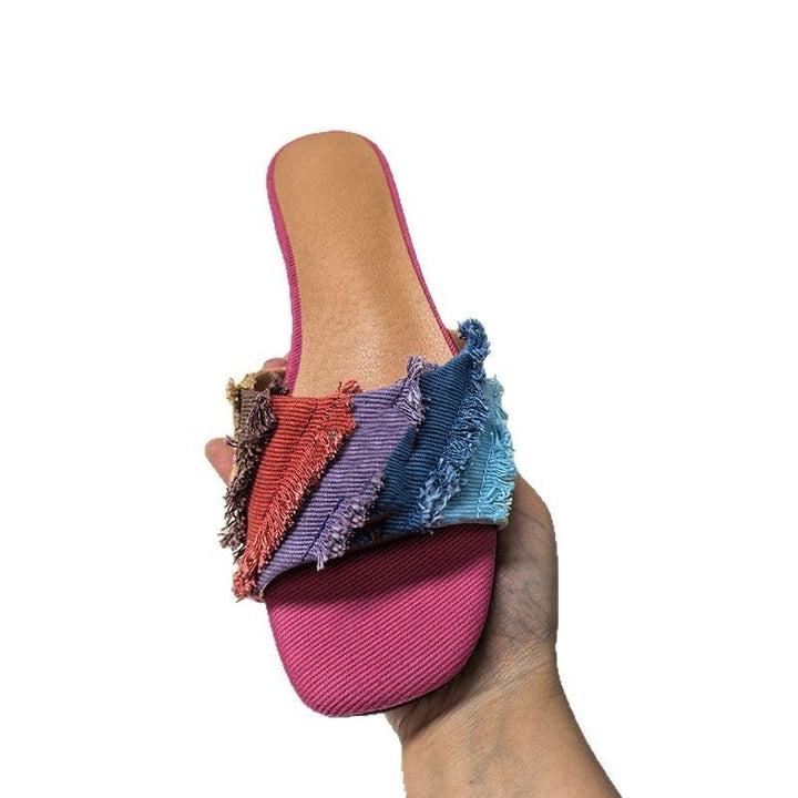 Femme Stilfulde Frynse Slide Sandaler Stilla