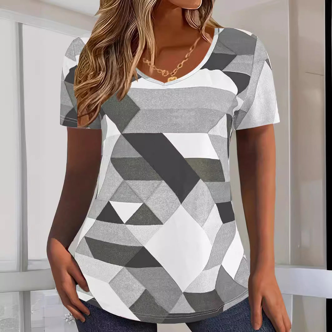 Dame V-hals T-shirt Stilla