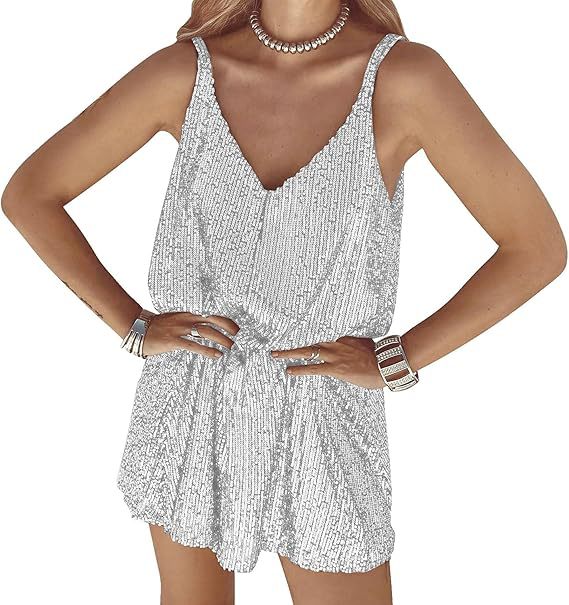 Dame Glitrende Jumpsuit med lav udskæring Stilla