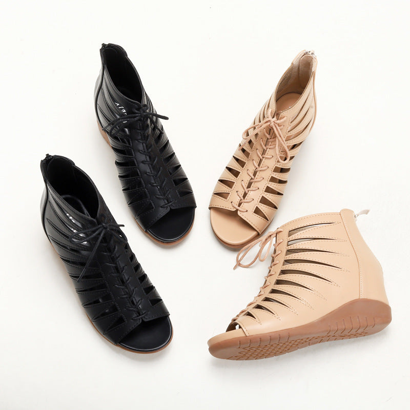 Dame Wedge-sandaler med innovativt snøresystem og åndbare indsatser Stilla