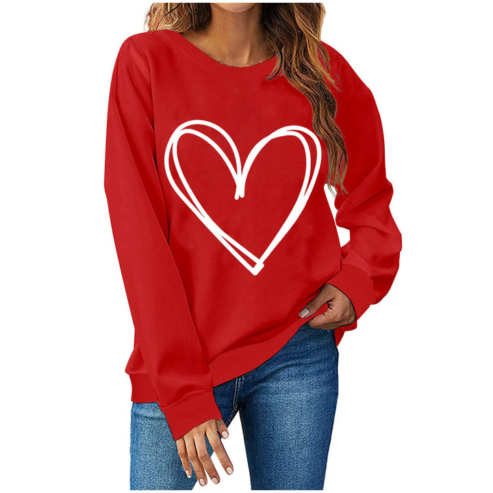 Dame afslappet sweatshirt med kreativt hjerte design Stilla