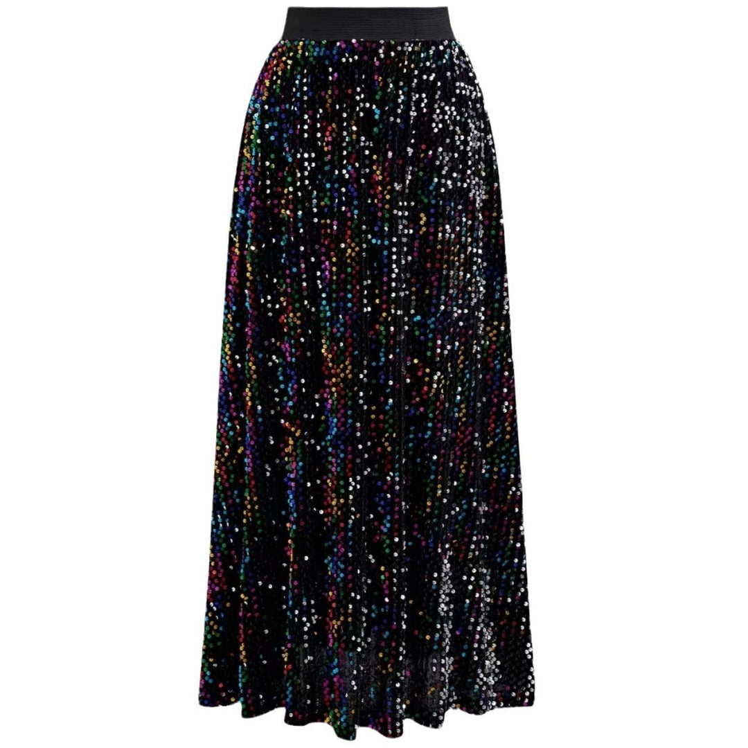 Dame Glimmer Maxi Kjole med stilfulde Pailletter og elegant Snit Stilla