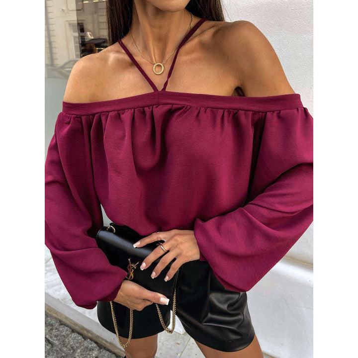 Damer Elegant Off-Shoulder Bluse med Volantærmer og Leopardmønster Stilla
