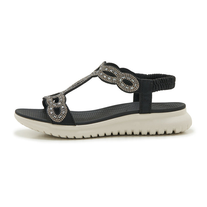 Dame mode toe separator sandaler med stabile dekorationer og dæmpende sål Stilla
