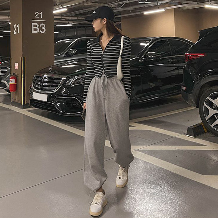 Kvindernes komfortable, vide sweatpants med elastisk talje Stilla