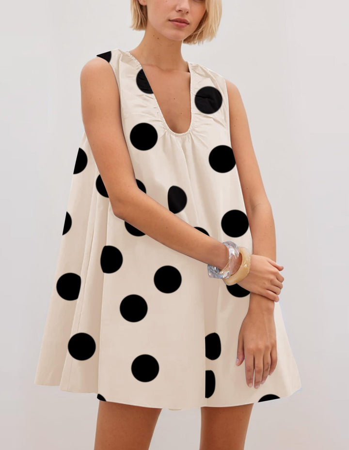 Damer Polka Dot A-linje Kjole Stilla