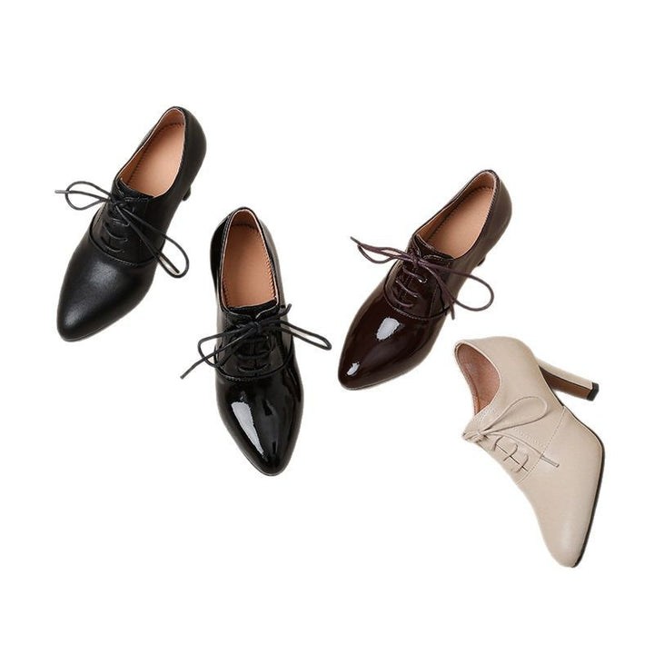 Femme Spitz-tå Snørebånd High-Heel Oxfords Stilla