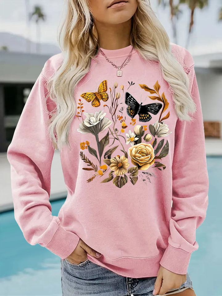 Kvinde sweatshirt med blomstertryk og afslappet pasform Stilla