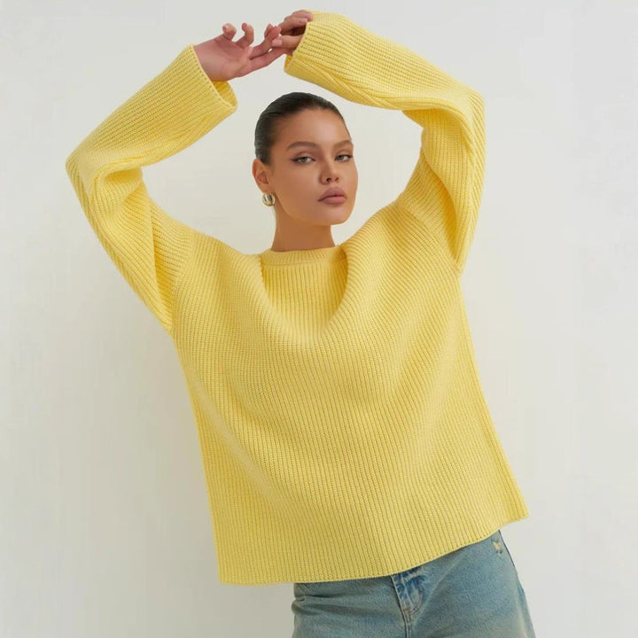 Dame Oversized Strikpullover med struktureret design og afslappet pasform Stilla
