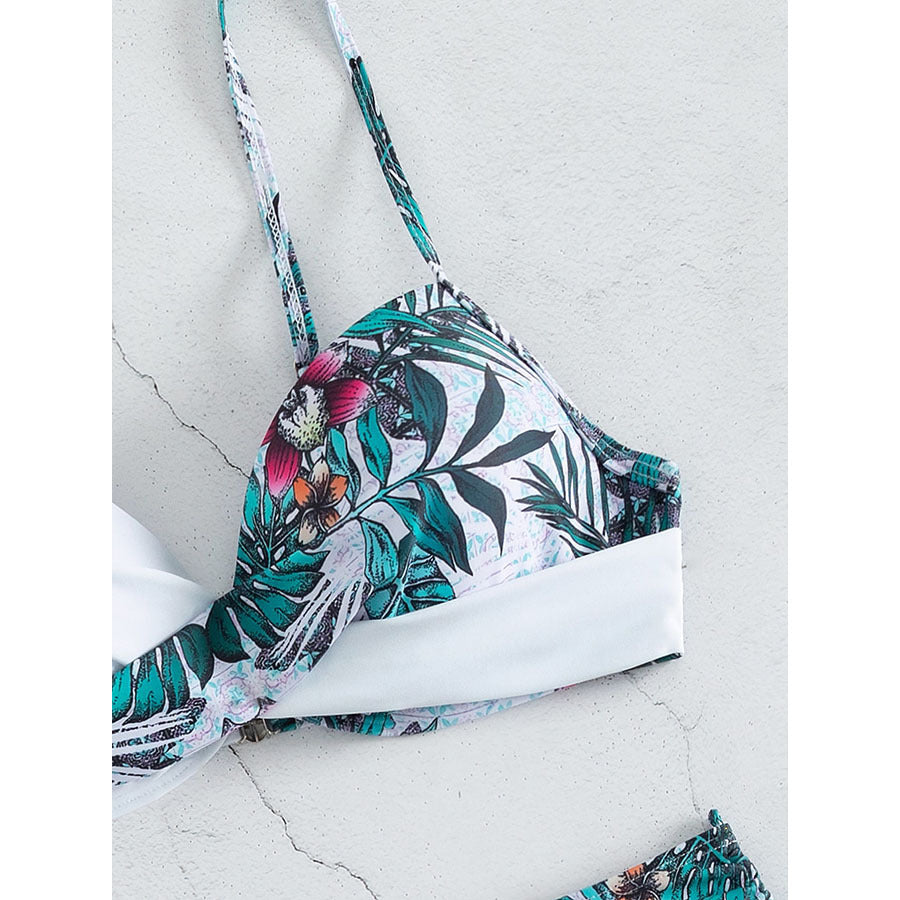 Dame Floral Print Justerbar Bikini-Sæt Stilla