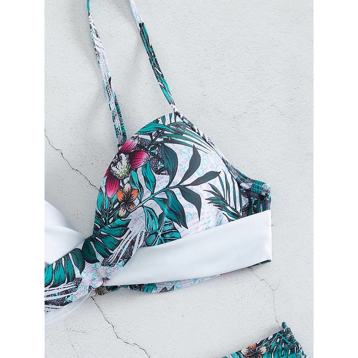 Dame Floral Print Justerbar Bikini-Sæt Stilla