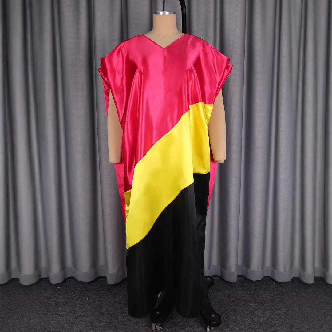 Dame asymmetrisk kaftan-kjole med voluminøse ærmer Skovae