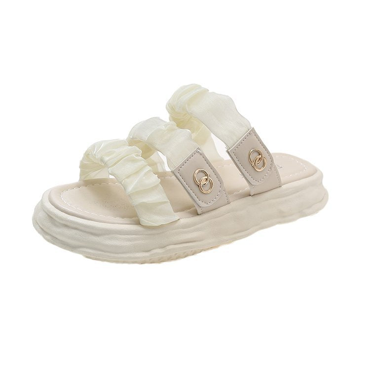 Damer Komfortable Chunky Slide-Sandaler med dekorative stropper og behagelig sål Stilla