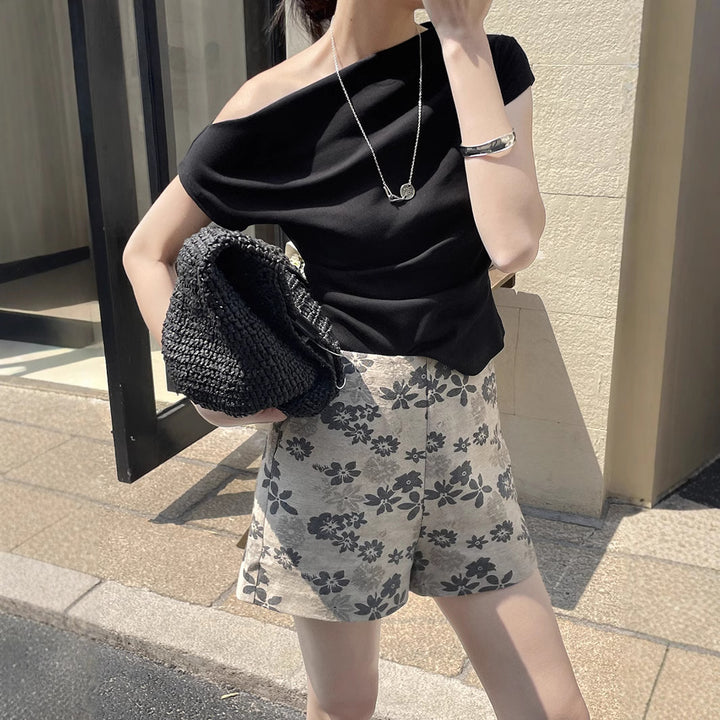 Dame mode blomster-shorts lavet af bæredygtigt materiale Stilla
