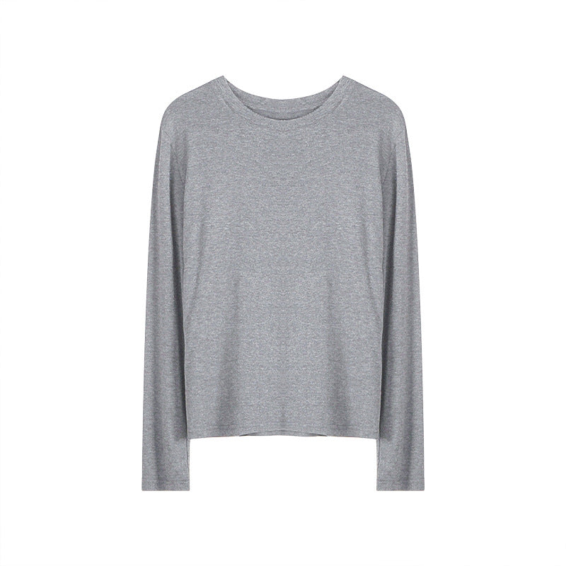 Dame langærmet bluse med moderne høj krave og minimalistisk silhuet Stilla