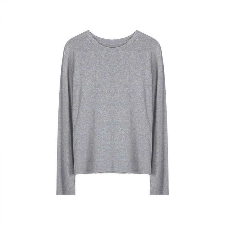 Dame langærmet bluse med moderne høj krave og minimalistisk silhuet Stilla