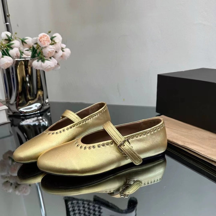 Femme Elegante Strap Ballerinas med strassdetaljer Stilla